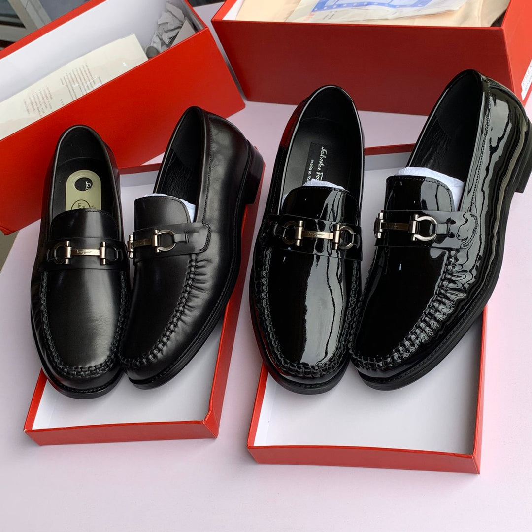 Classic Horsebit Leather Loafers – Matte & Patent Finish Options