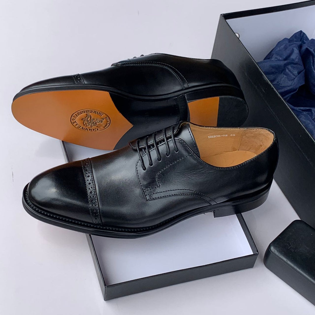 Classic Black Genuine Leather Loafers