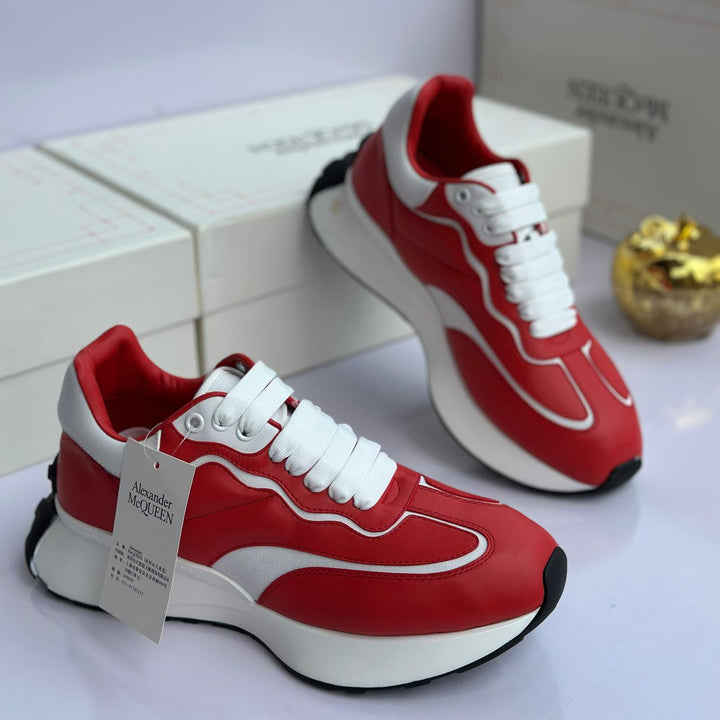 Alexander McQueen Oversized Runner Sneakers – Black, White & Red